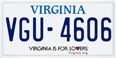 VA license plate VGU4606