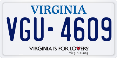 VA license plate VGU4609