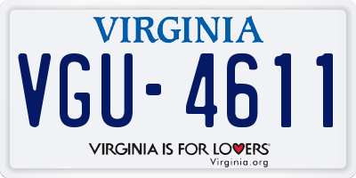 VA license plate VGU4611