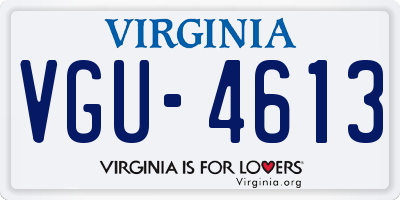 VA license plate VGU4613