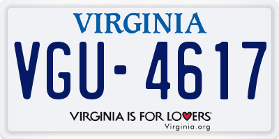 VA license plate VGU4617