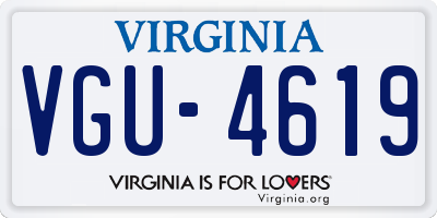 VA license plate VGU4619