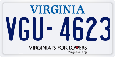 VA license plate VGU4623