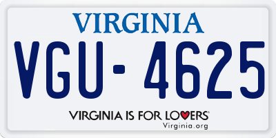 VA license plate VGU4625