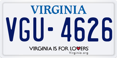 VA license plate VGU4626