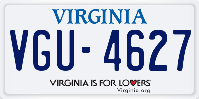 VA license plate VGU4627