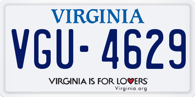 VA license plate VGU4629