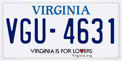 VA license plate VGU4631