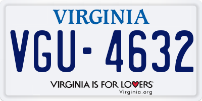 VA license plate VGU4632