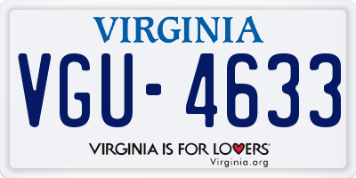 VA license plate VGU4633