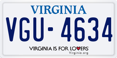 VA license plate VGU4634