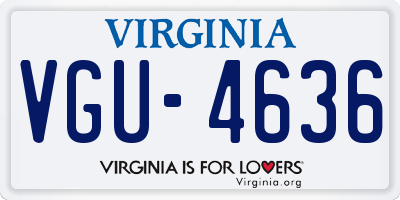 VA license plate VGU4636