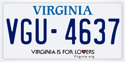 VA license plate VGU4637