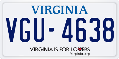 VA license plate VGU4638