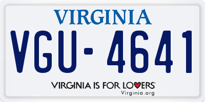 VA license plate VGU4641