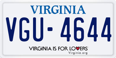 VA license plate VGU4644
