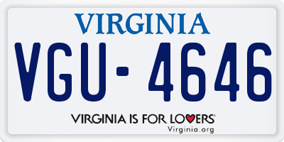 VA license plate VGU4646