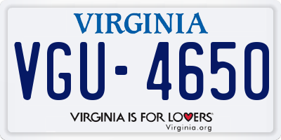 VA license plate VGU4650