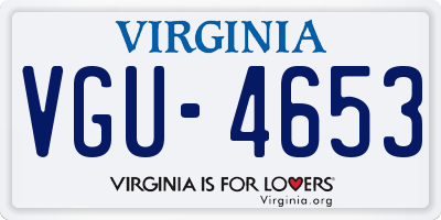 VA license plate VGU4653