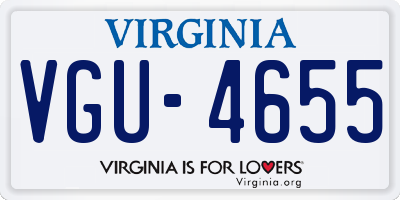 VA license plate VGU4655