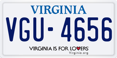 VA license plate VGU4656