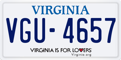 VA license plate VGU4657