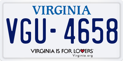 VA license plate VGU4658