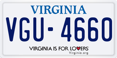 VA license plate VGU4660