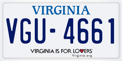 VA license plate VGU4661