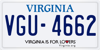 VA license plate VGU4662