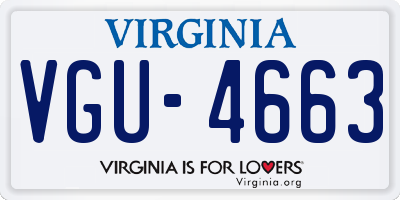 VA license plate VGU4663