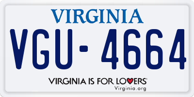 VA license plate VGU4664