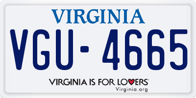 VA license plate VGU4665