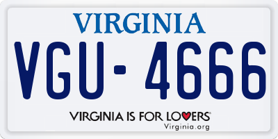 VA license plate VGU4666