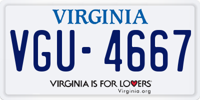 VA license plate VGU4667