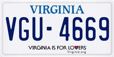 VA license plate VGU4669