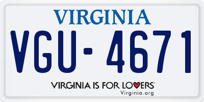 VA license plate VGU4671