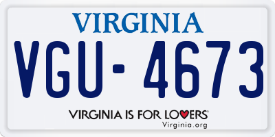 VA license plate VGU4673