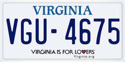 VA license plate VGU4675