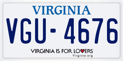 VA license plate VGU4676