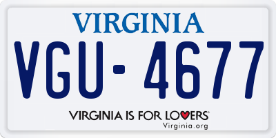 VA license plate VGU4677
