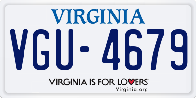 VA license plate VGU4679