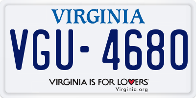 VA license plate VGU4680