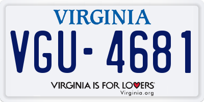VA license plate VGU4681