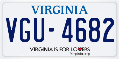 VA license plate VGU4682