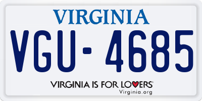 VA license plate VGU4685