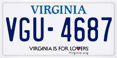 VA license plate VGU4687