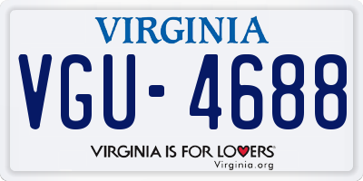 VA license plate VGU4688
