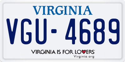 VA license plate VGU4689