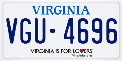 VA license plate VGU4696